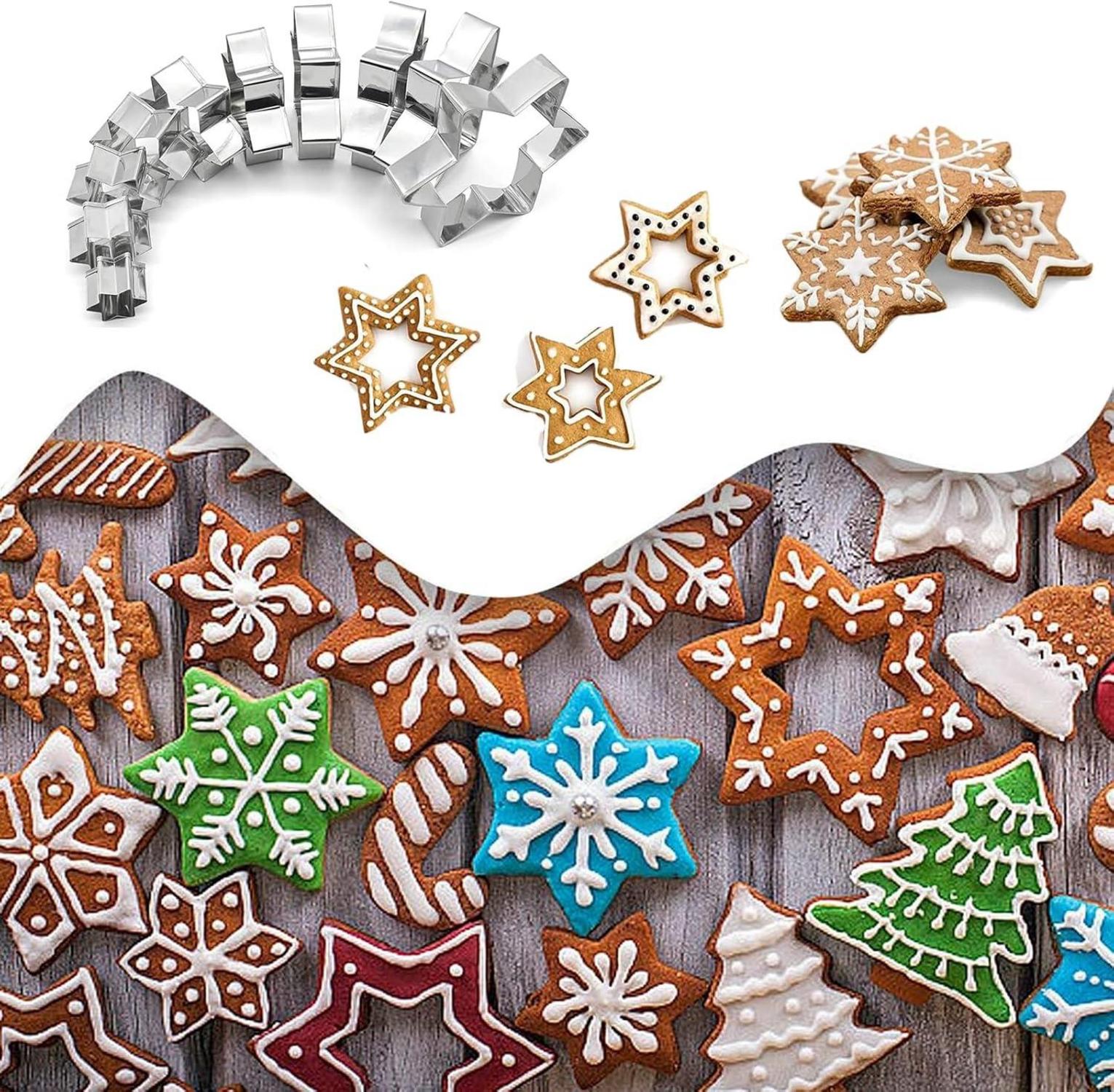 10-teiliges Stern Ausstechformen-Set aus Edelstahl für Weihnachten