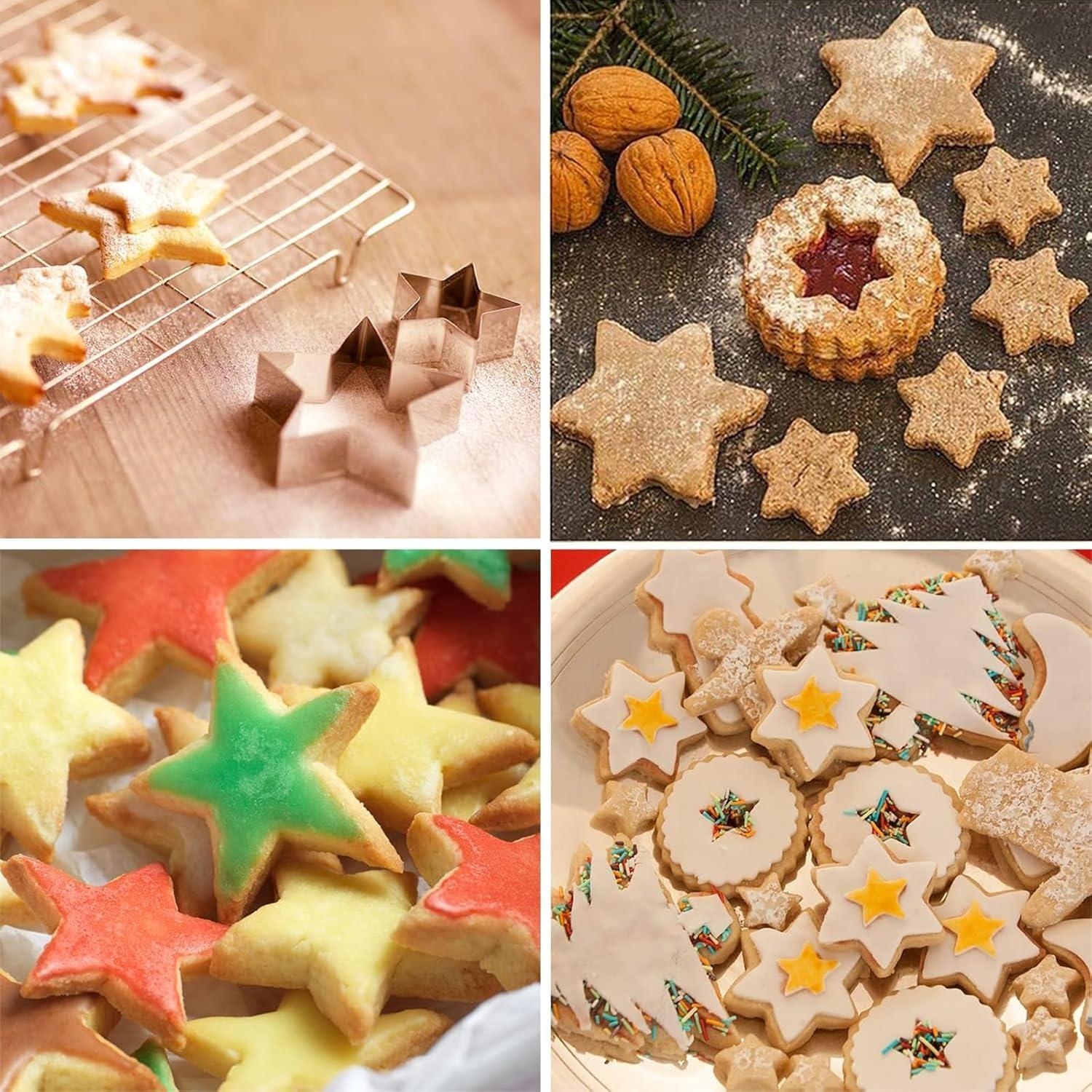 10tlg. Stern Ausstechformen Set Edelstahl Weihnachten Backen