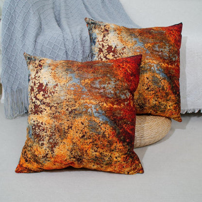 2x Kissenbezug Goldbraun Rostfarben – Samt Deko Kissen 45x45 cm