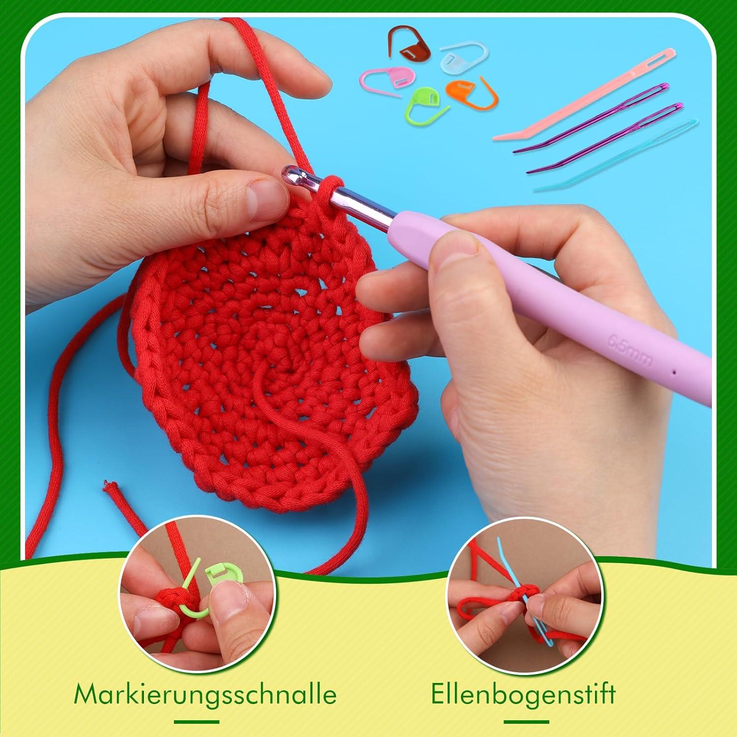 Häkelgarn Anfänger 4x50g Baumwollgarn Häkeln Stricken Rosa Lila Blau