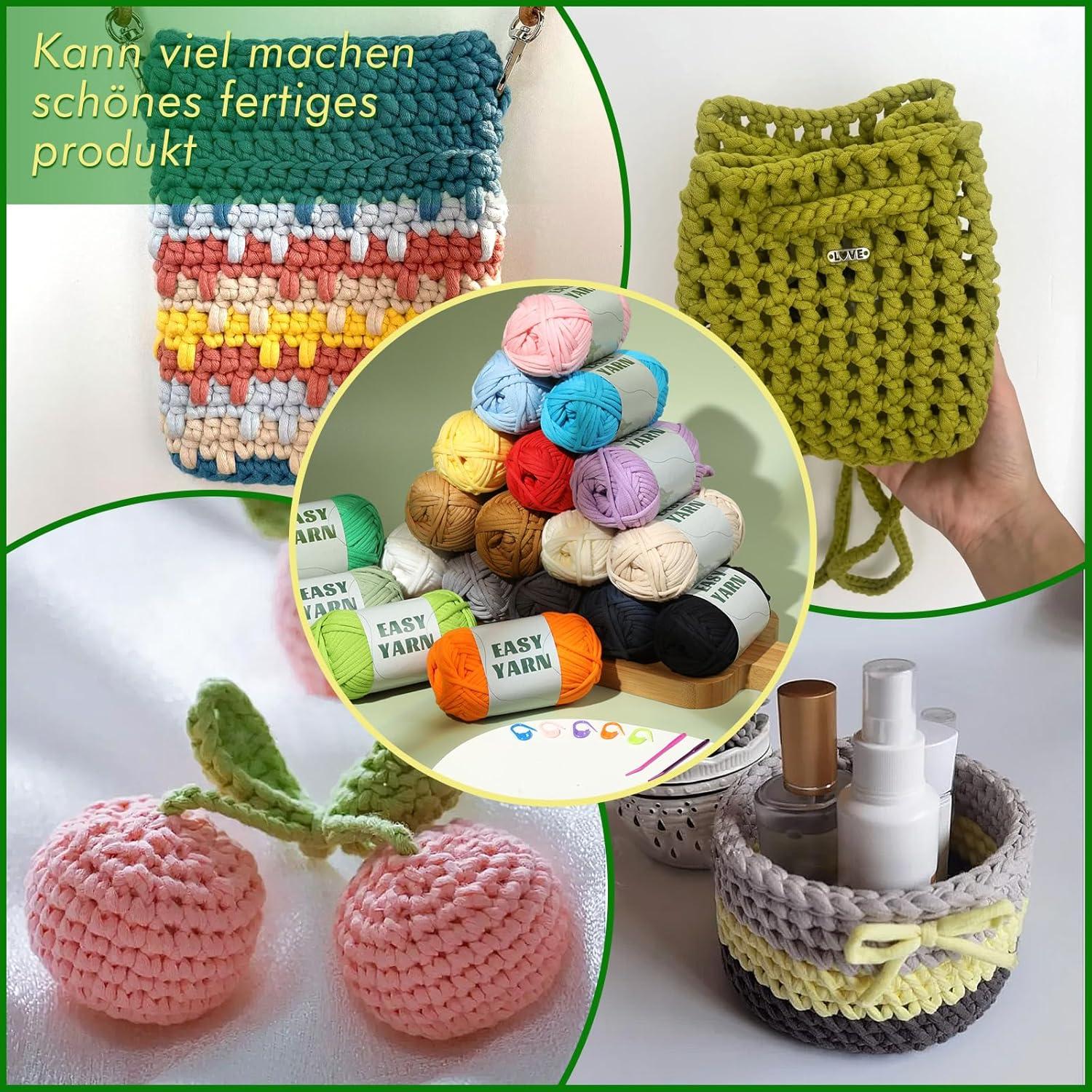 Häkelgarn Anfänger Baumwollgarn Klobig Strickgarn Rosa Lila Blau Gelb