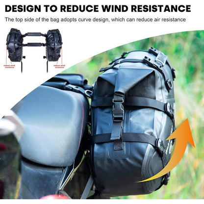 Wasserdichte Motorrad Satteltaschen 50L (25L*2) Schwarz