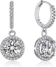 Moissanite Creolen Ohrringe Silber 925 Anhänger 2 Karat