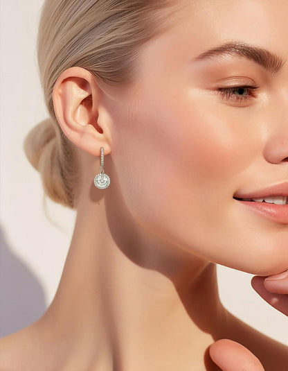 Moissanit Creolen Silber 925 Anhänger 2 Karat Diamant