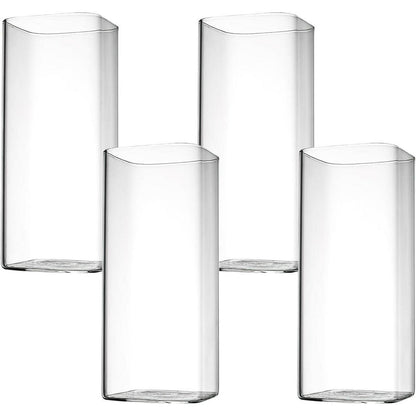 Viereckige Cocktailgläser 4 Stück 400ml Wassergläser Set