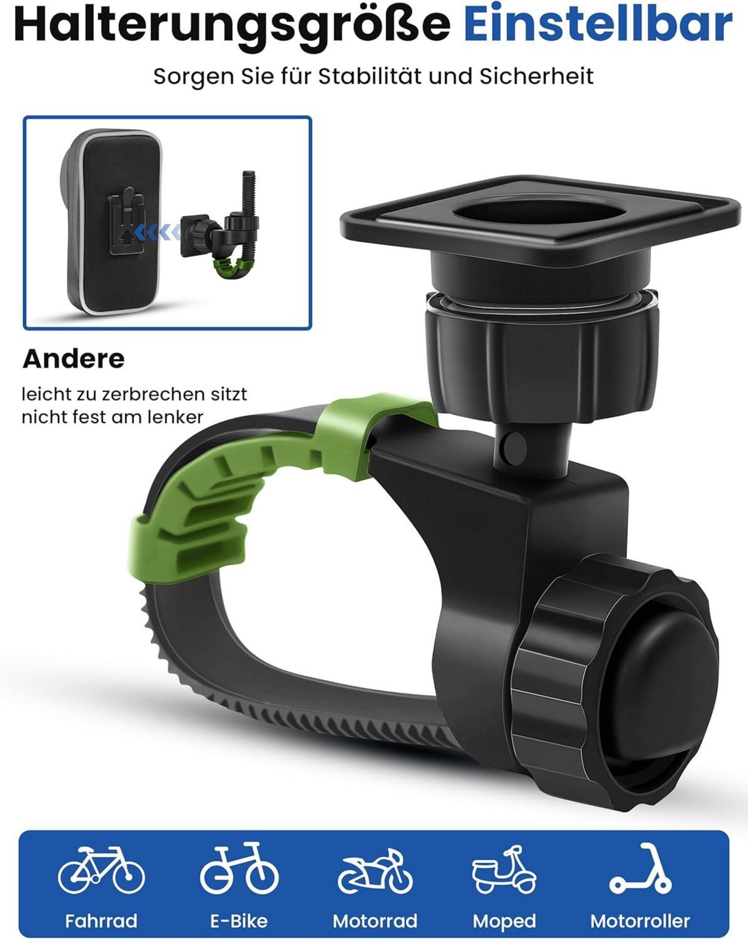 Fahrrad Handyhalterung Wasserdicht 360°Drehbar für 4.7-6.5 Zoll