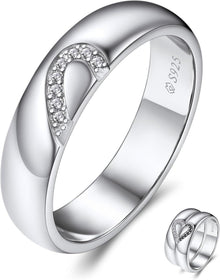 MomentWish Partnerring Moissanit 925 Silber Valentinstag Geschenk