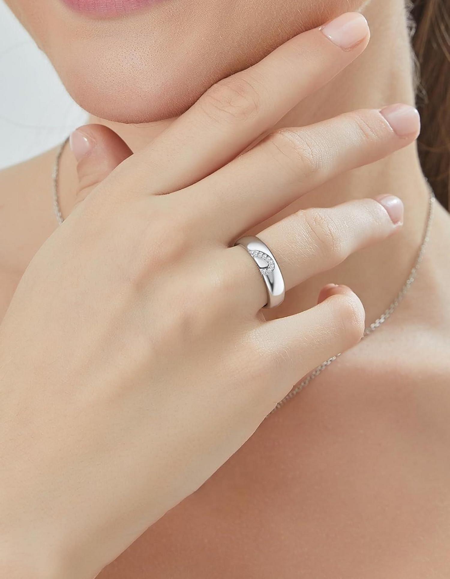 MomentWish Partnerring Moissanit 925 Silber Valentinstag Geschenk