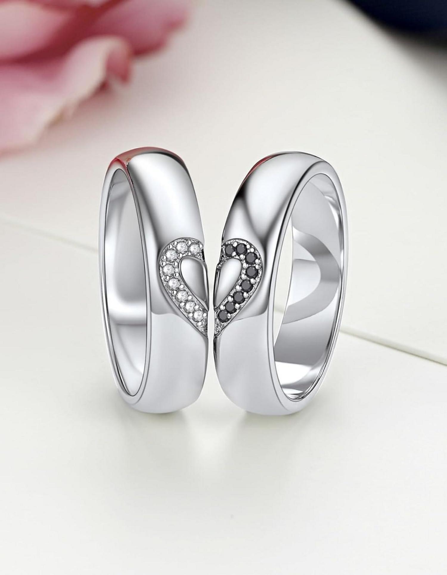 Partnerring Moissanit Ehering 925 Sterling Silber Geschenk