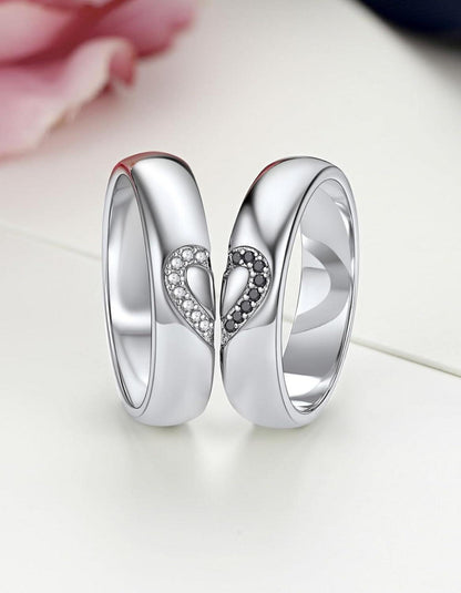 Partnerring Moissanit Ehering 925 Sterling Silber Geschenk