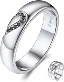 Moissanit Partnerring 925 Sterling Silber Geschenk Valentinstag