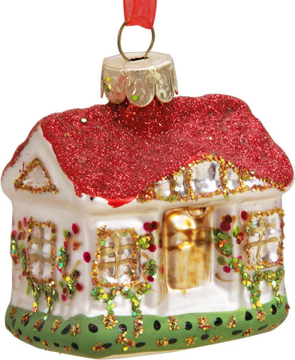 Weihnachtsbaumschmuck Glas Haus Anhänger Ornament Vintage Figuren