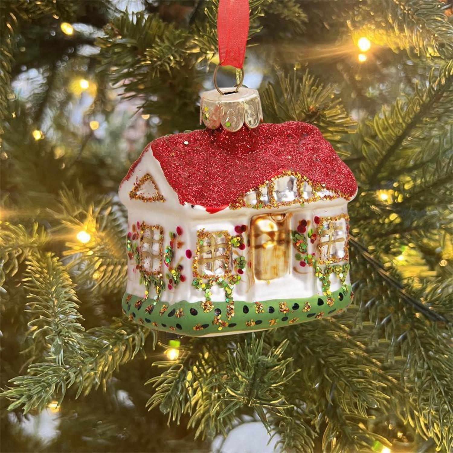 Weihnachtsbaumschmuck Glas Haus Anhänger Ornament Vintage Figuren