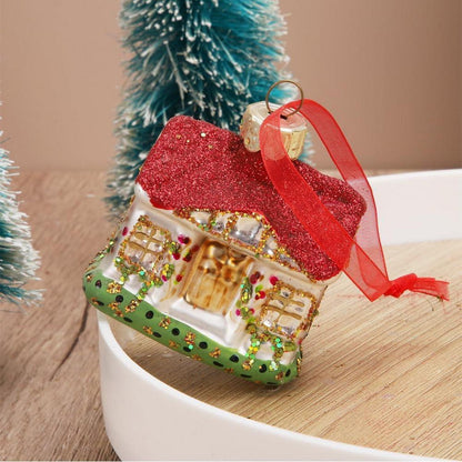 Weihnachtsbaumschmuck Glas Haus Amerikanisch Vintage Ornament Hängend