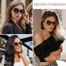 Sunier Damen Sonnenbrille Polarisiert Retro Vintage Oversize