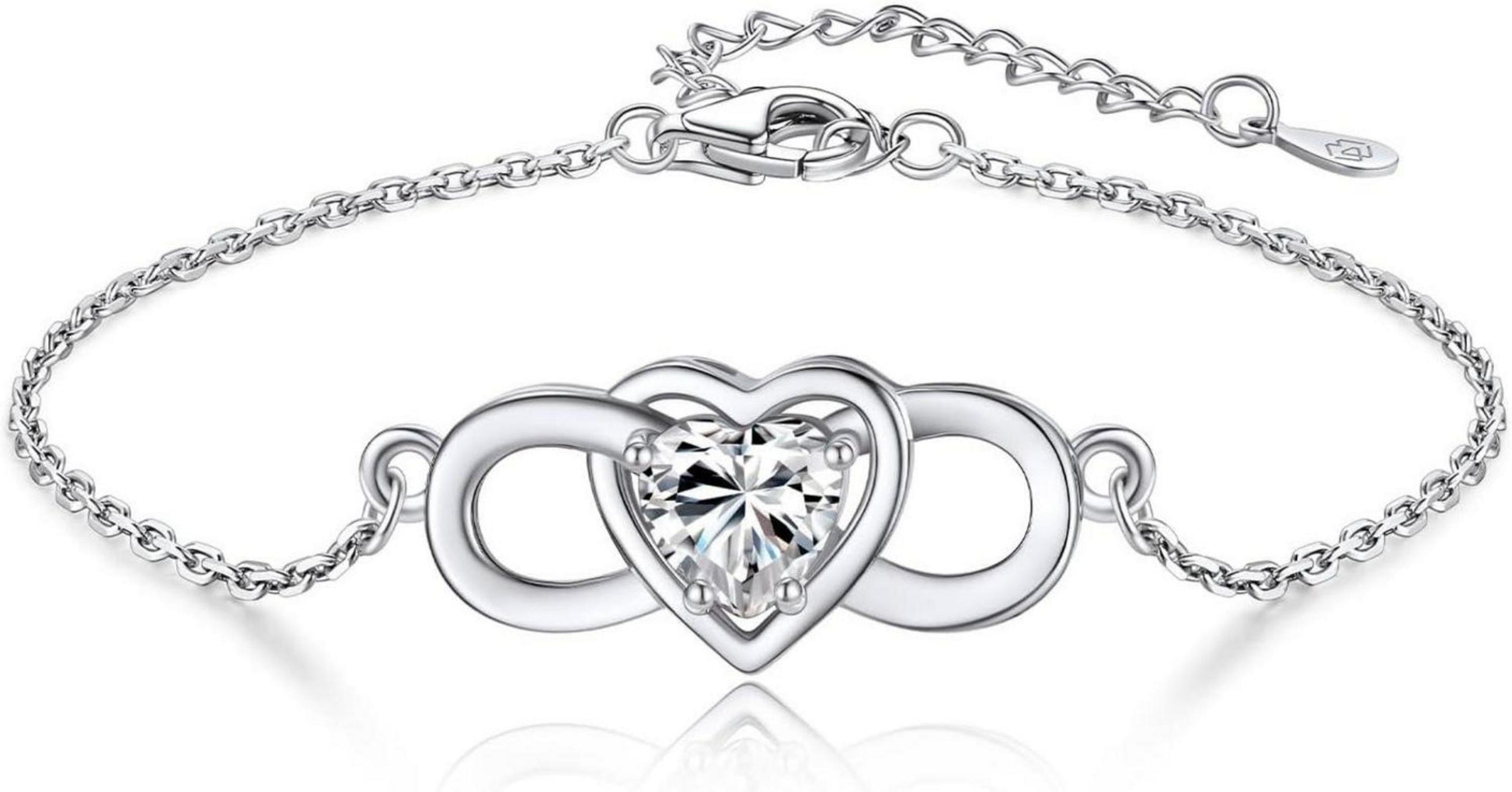 Infinity Armband Silber 925 Damen Unendlichkeitszeichen Herz