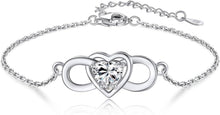 Infinity Armband Silber 925 Damen Unendlichkeitszeichen Herz