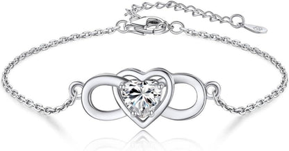 Infinity Armband Silber 925 Damen Unendlichkeitszeichen Herz