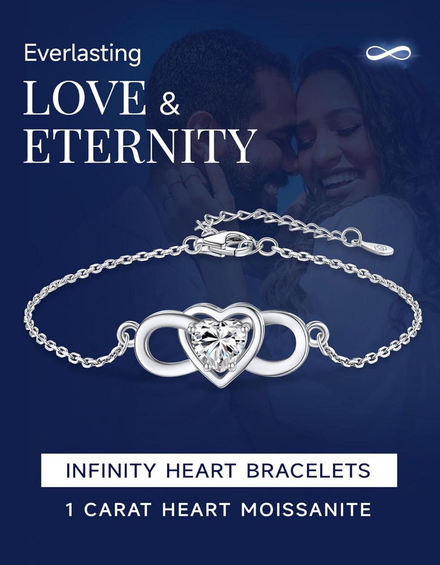Infinity Armband Silber 925 Damen Unendlichkeitszeichen Herz