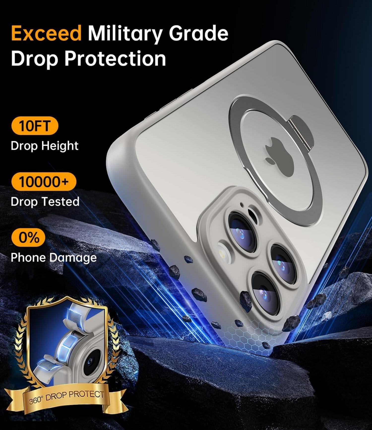 MagSafe Hülle für iPhone 15 Pro | SchutzCase mit Ständer & X-Shock