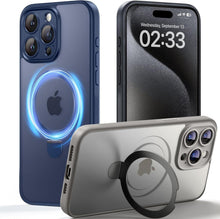 Mattschwarze MagSafe iPhone 15 Pro Case mit Vstand & Kameraschutz