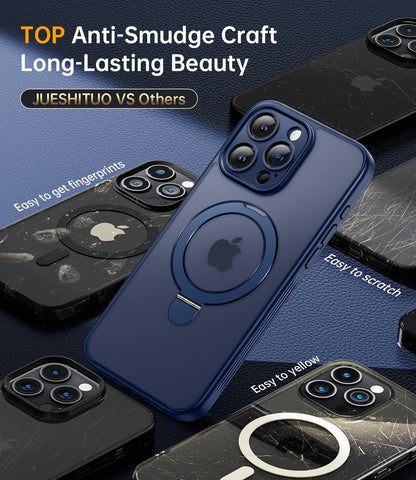 iPhone 15 Pro Hülle MagSafe Stoßfest Kratzfest Titan Blau