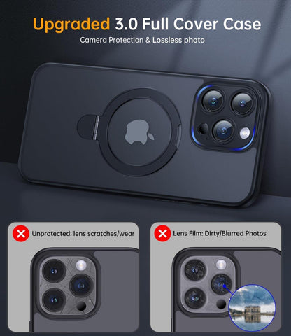iPhone 15 Pro Hülle MagSafe Integrierter Kameraschutz Titan Schwarz