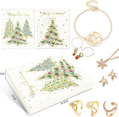 Adventskalender 2024 für Frauen: Schmuck Weihnachtskalender mit 24