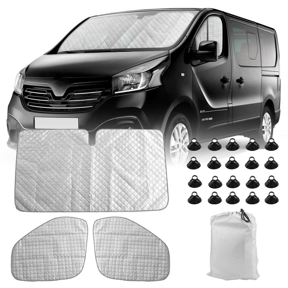 3tlg. Wohnmobil Sonnenschutz für Renault Trafic, Opel Vivaro, Nissan NV300, Fiat Talento