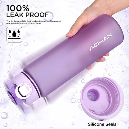 AOHAN Trinkflasche 1l BPA Frei Sport Kohlensäure geeignet Lila