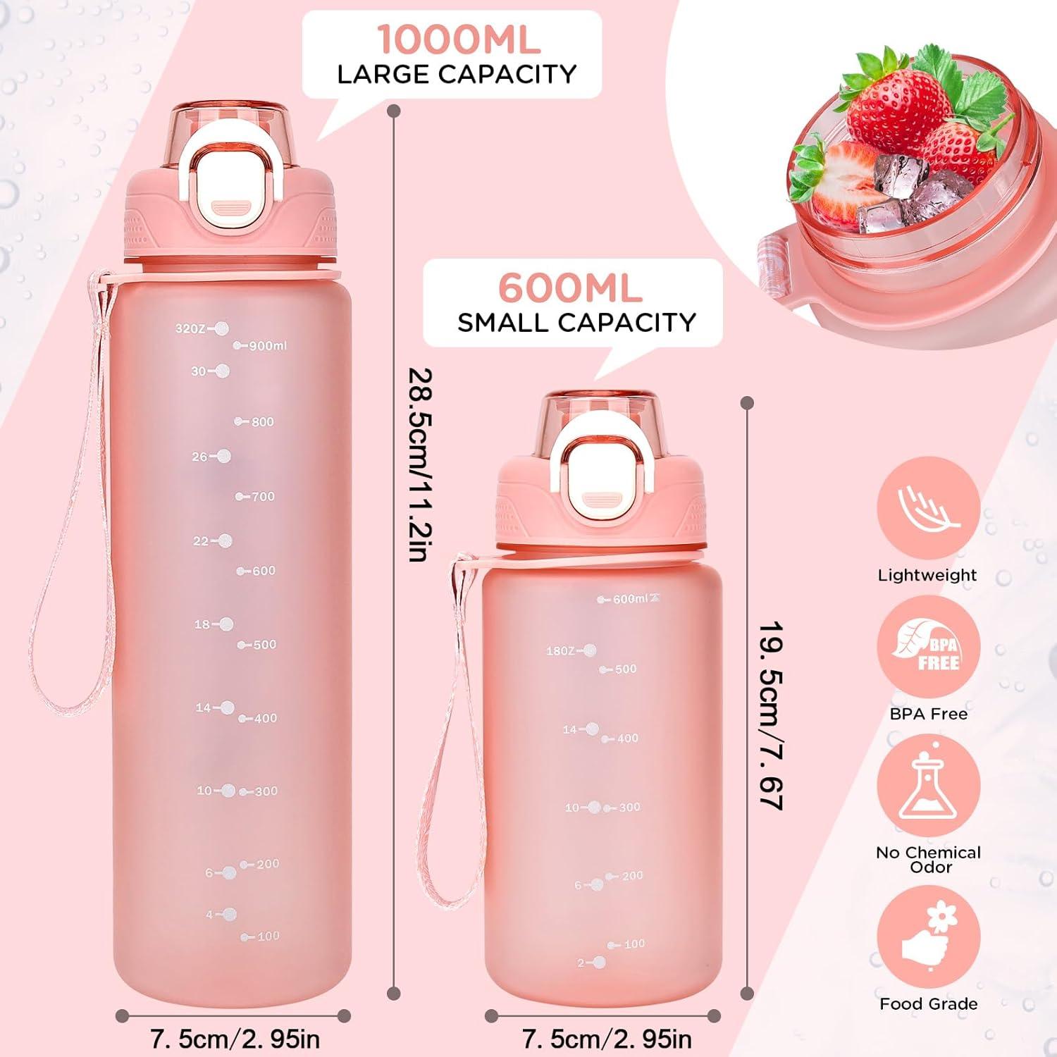 AOHAN Trinkflasche 1l BPA-Frei Sport Wasserflasche Auslaufsicher Fitness