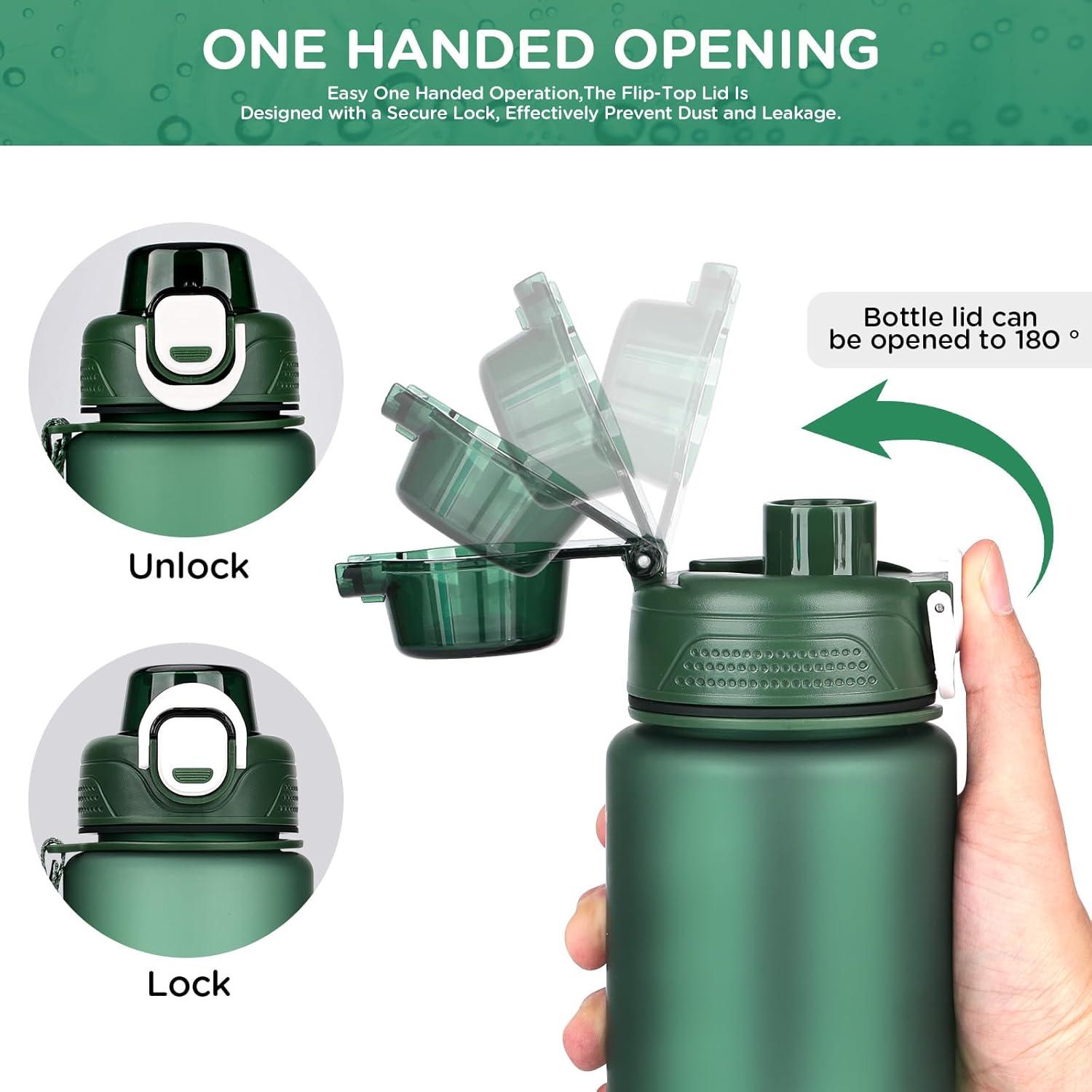 Sport Trinkflasche BPA-frei 1l Grün Filter & Auslaufsicher