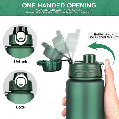 Sport Trinkflasche BPA-frei 1l Grün Filter & Auslaufsicher