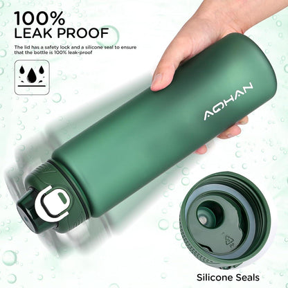 AOHAN Sport Trinkflasche 1l BPA-frei Wandern Fitness Schule Filter Grün