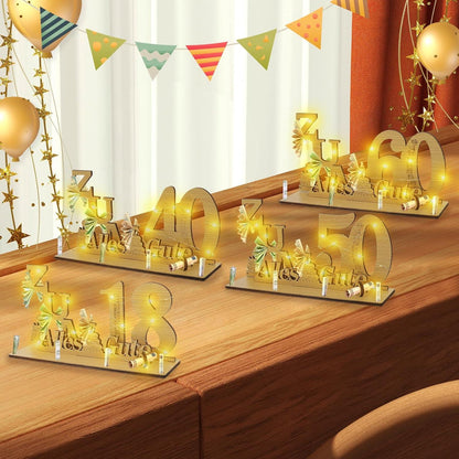 LED Geldgeschenke 50. Geburtstag Deko Holz Ständer 50. Geburtstag