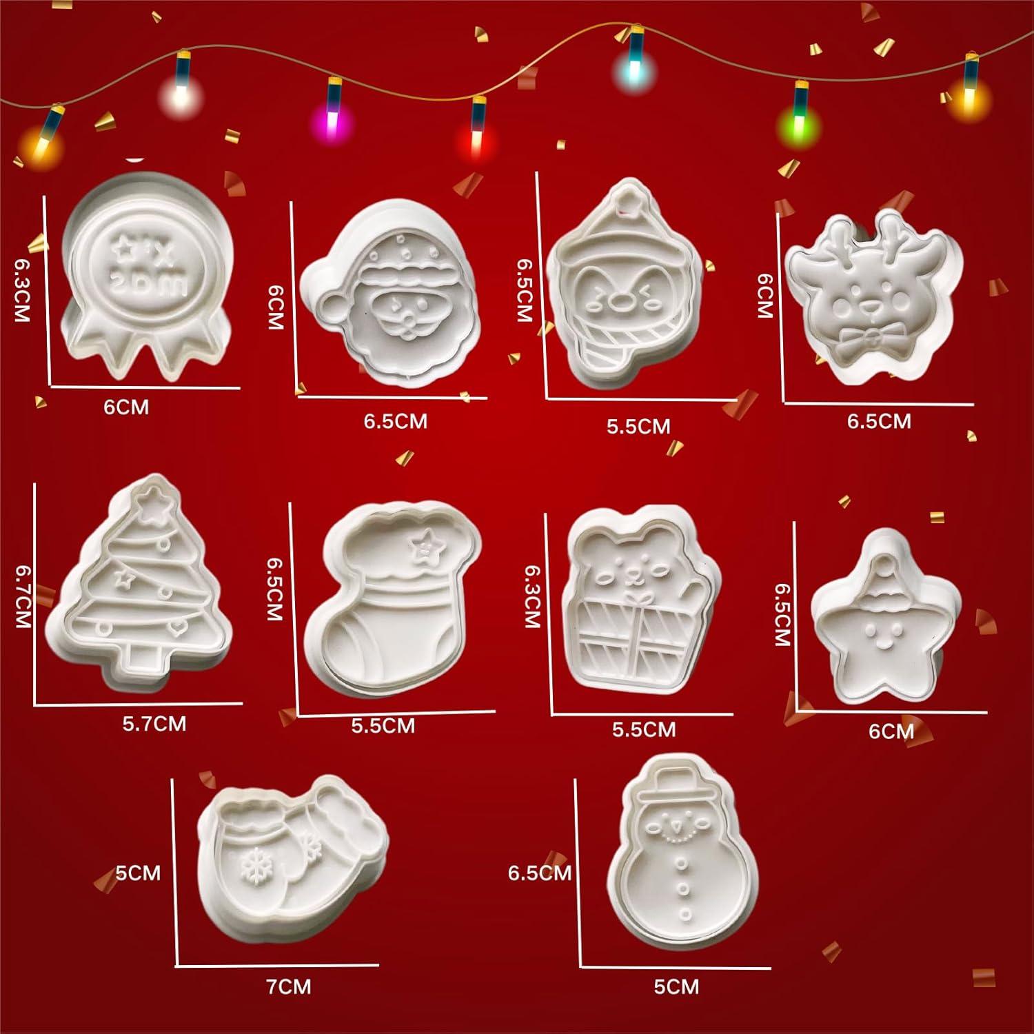 Weihnachts-Ausstechformen und Stempel Set - 10-teilig