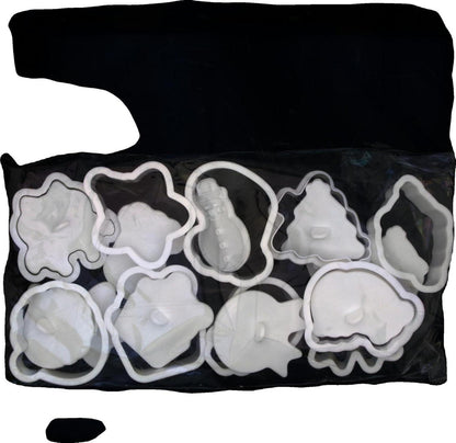 Weihnachts-Ausstechformen und Stempel 10-teilig 3D-Weihnachtsstempel Keksausstecher-Set