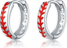 Baseball Ohrringe aus 925er Sterlingsilber für Frauen - Sport Creolen