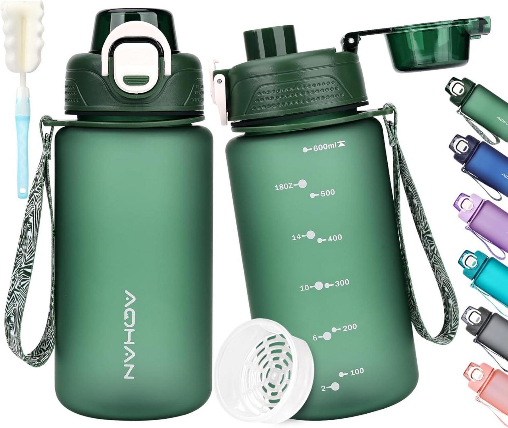 Sport Trinkflasche BPA frei 600ml - Auslaufsicher & nachhaltig - Grün