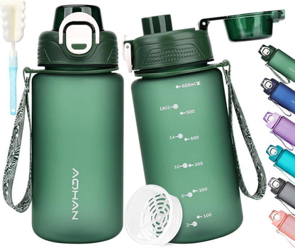 Sport Trinkflasche BPA frei 600ml - Auslaufsicher & nachhaltig - Grün