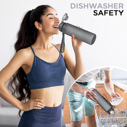Trinkflasche 1l BPA Frei Sport Wasserflasche Auslaufsicher mit Filter