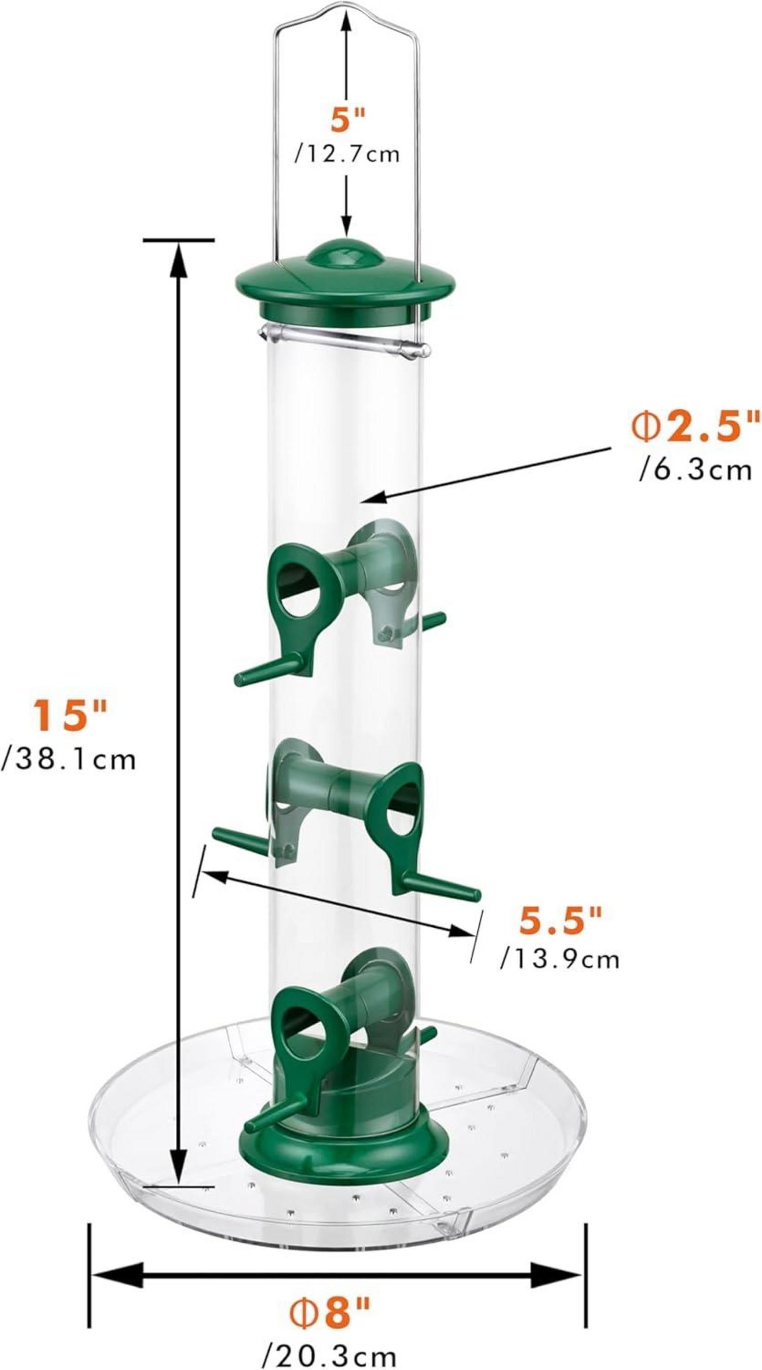 Vogelfutterspender Cardinal Futterstation 6 Anflugplätze 20 cm Metall