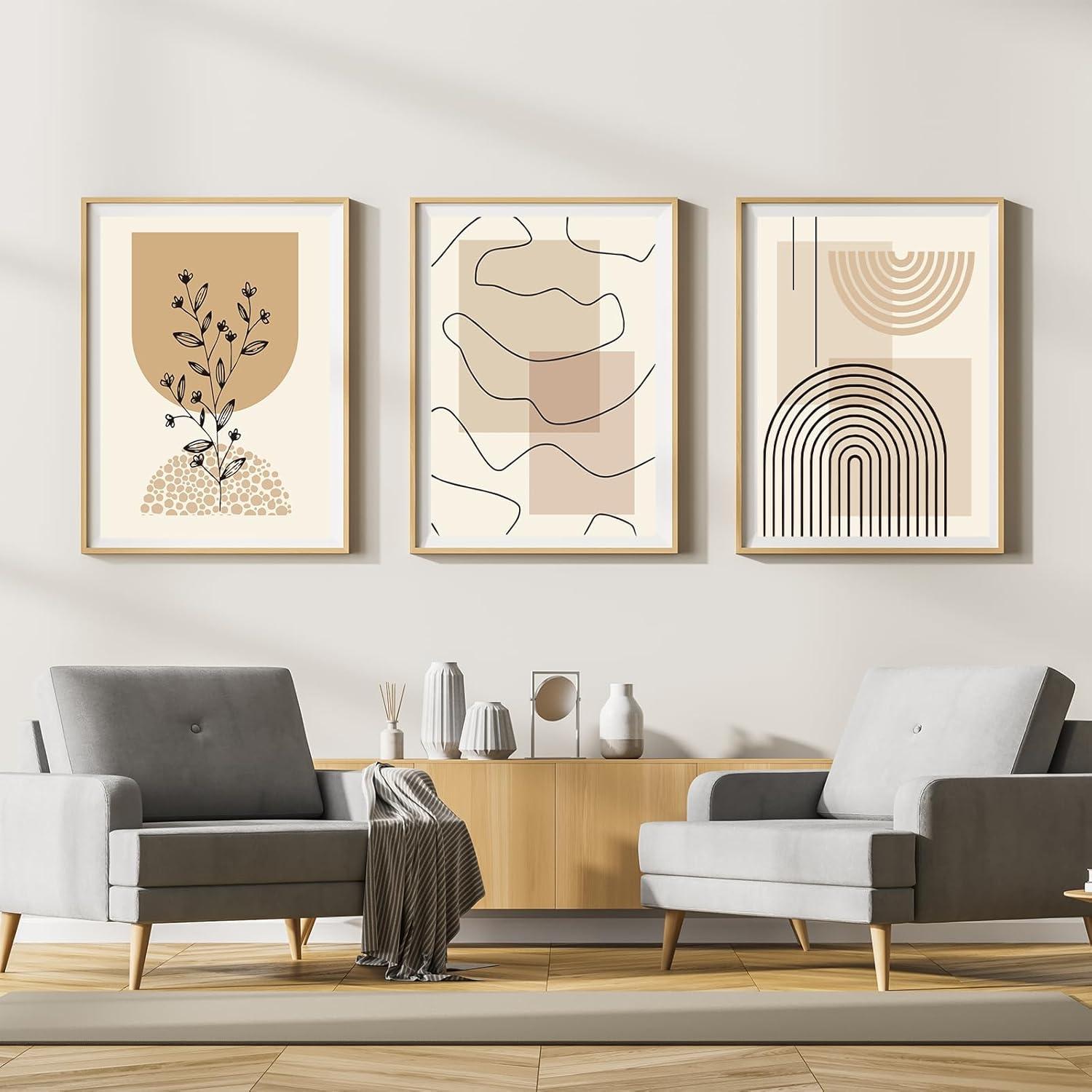 Moderne Abstrakte Kunstposter Leinwandbilder Wohnzimmer Set 3-teilig