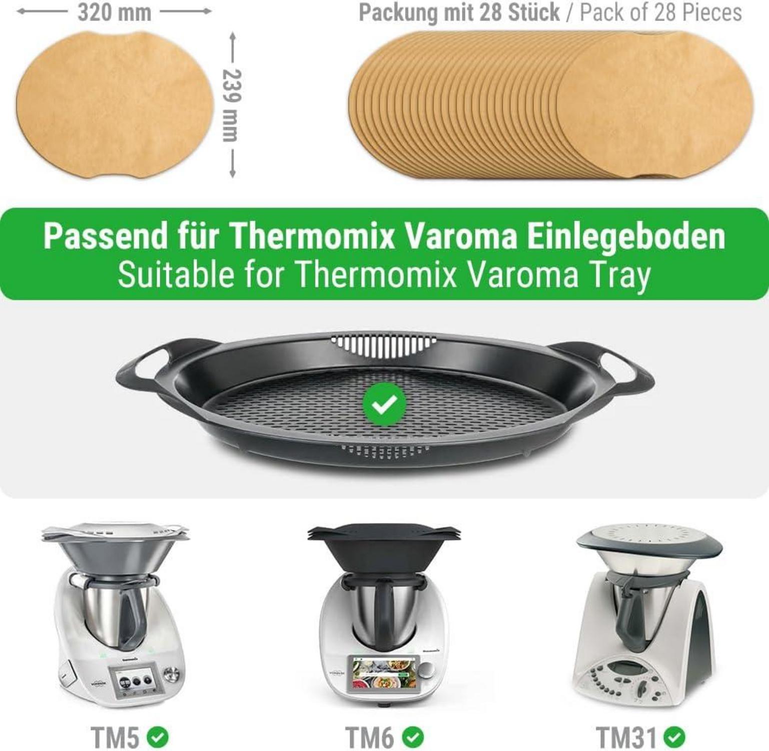 Dampfgarpapier für Varoma 28 Stück, Backpapier Thermomix TM6