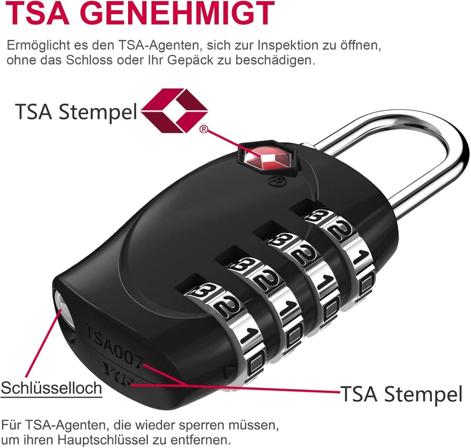 ZHEGE TSA Kofferschloss Zahlenschloss 4 Stellig