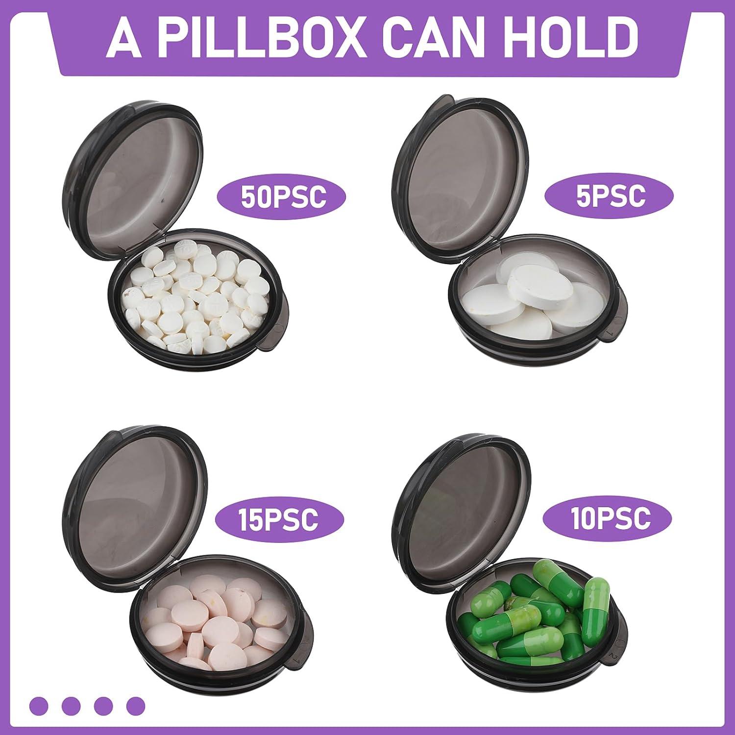 Tragbare Pillendose 4 Stück Rund Mini-Pillen-Organizer Ohrstöpsel