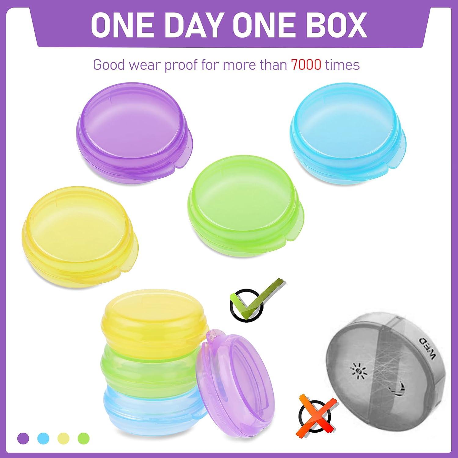 Mini-Pillendose 4er Pack Tragbarer Vitamin-Halter Organizer Box