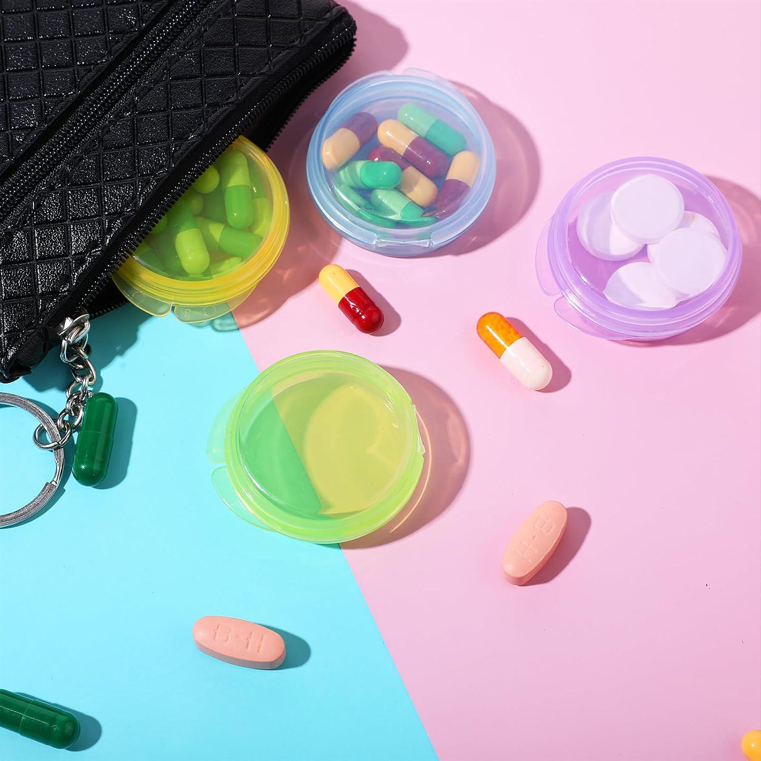 Mini-Pillendose Pillen-Organizer Reise-Aufbewahrungsbox 4er Pack