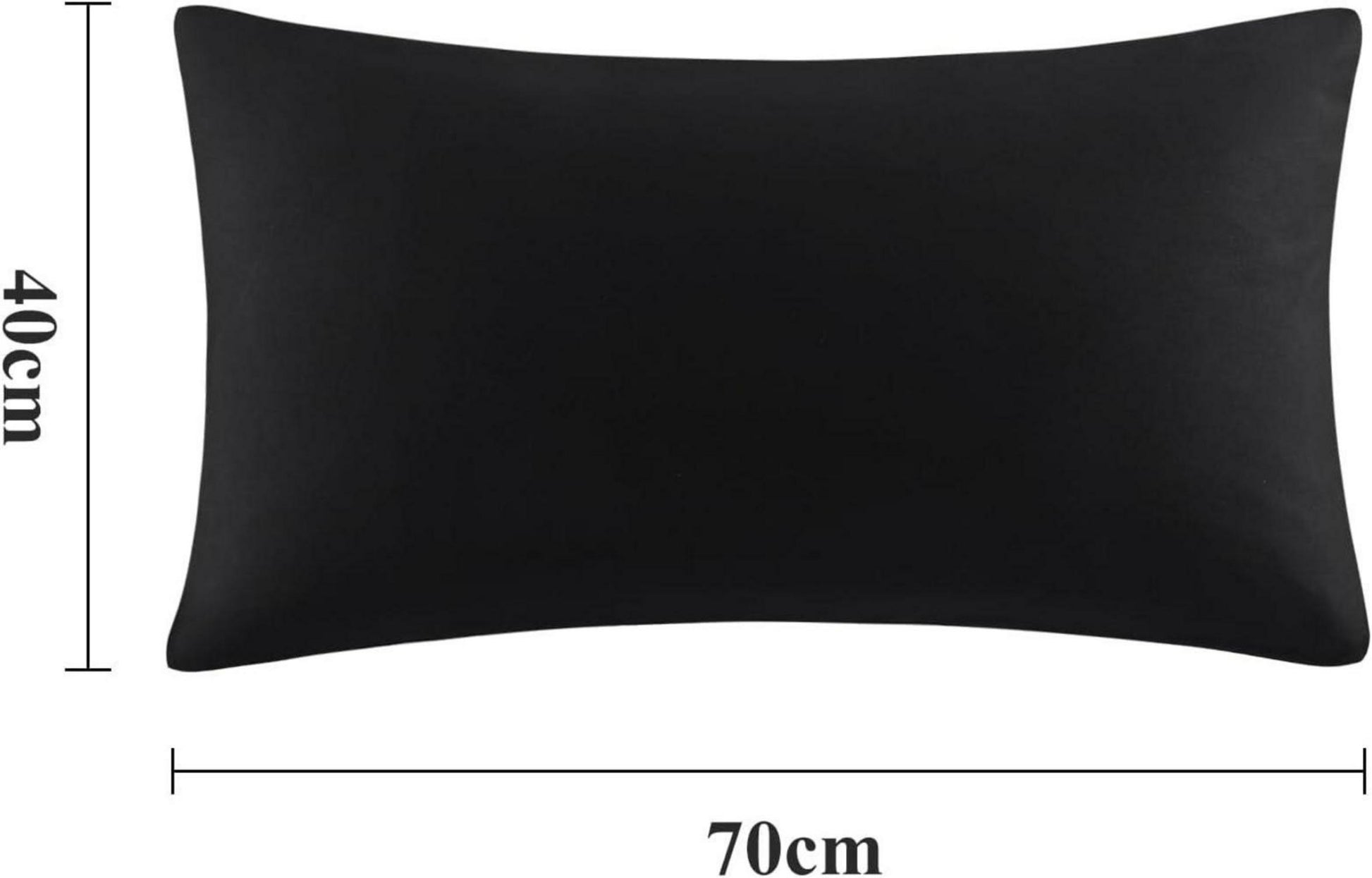 Kissenbezug 40x70 Schwarz 2er Set - Mikrofaser Hotelverschluss