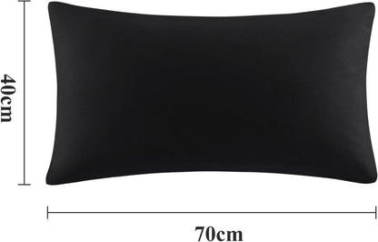 Kissenbezug 40x70 Schwarz 2er Set - Mikrofaser Hotelverschluss